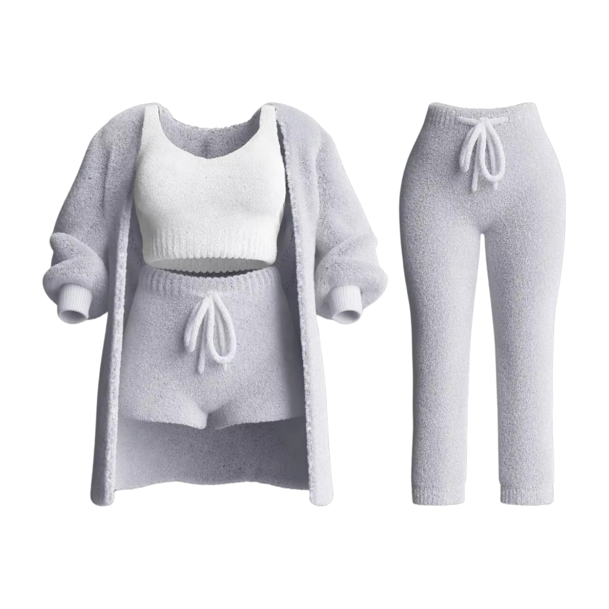 Volledig Dames Trainingspak: Trui, Sportbeha, Broek en Cardigan