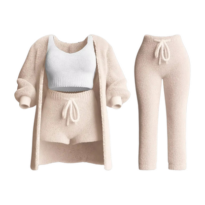 Volledig Dames Trainingspak: Trui, Sportbeha, Broek en Cardigan