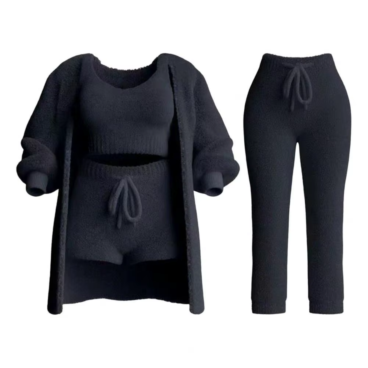 Volledig Dames Trainingspak: Trui, Sportbeha, Broek en Cardigan