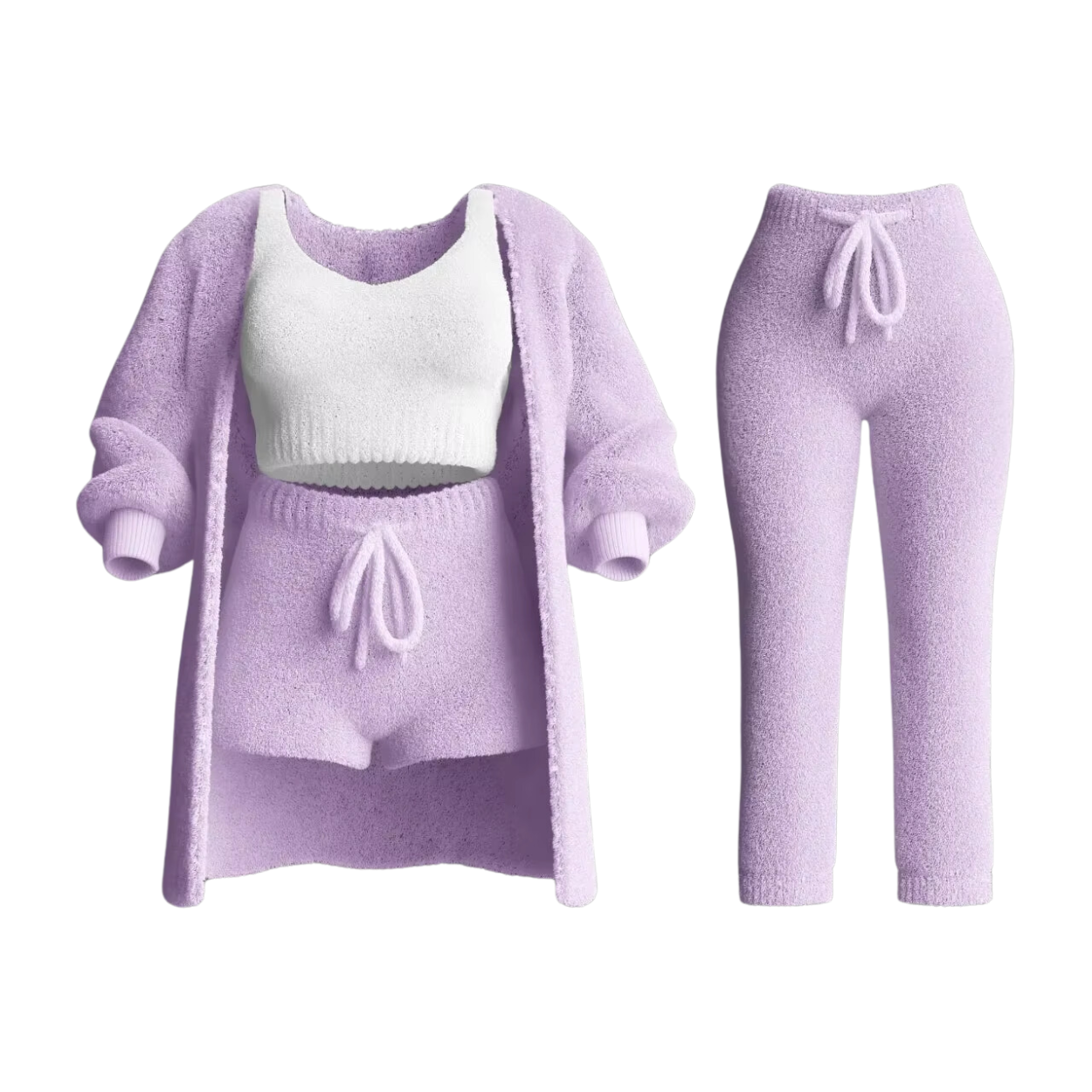 Volledig Dames Trainingspak: Trui, Sportbeha, Broek en Cardigan