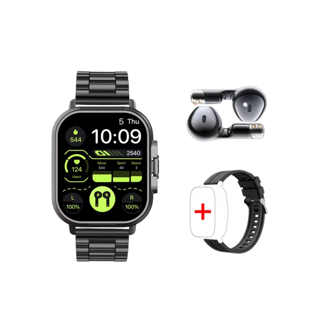 Smartwatch met Ingebouwde Bluetooth Oordopjes