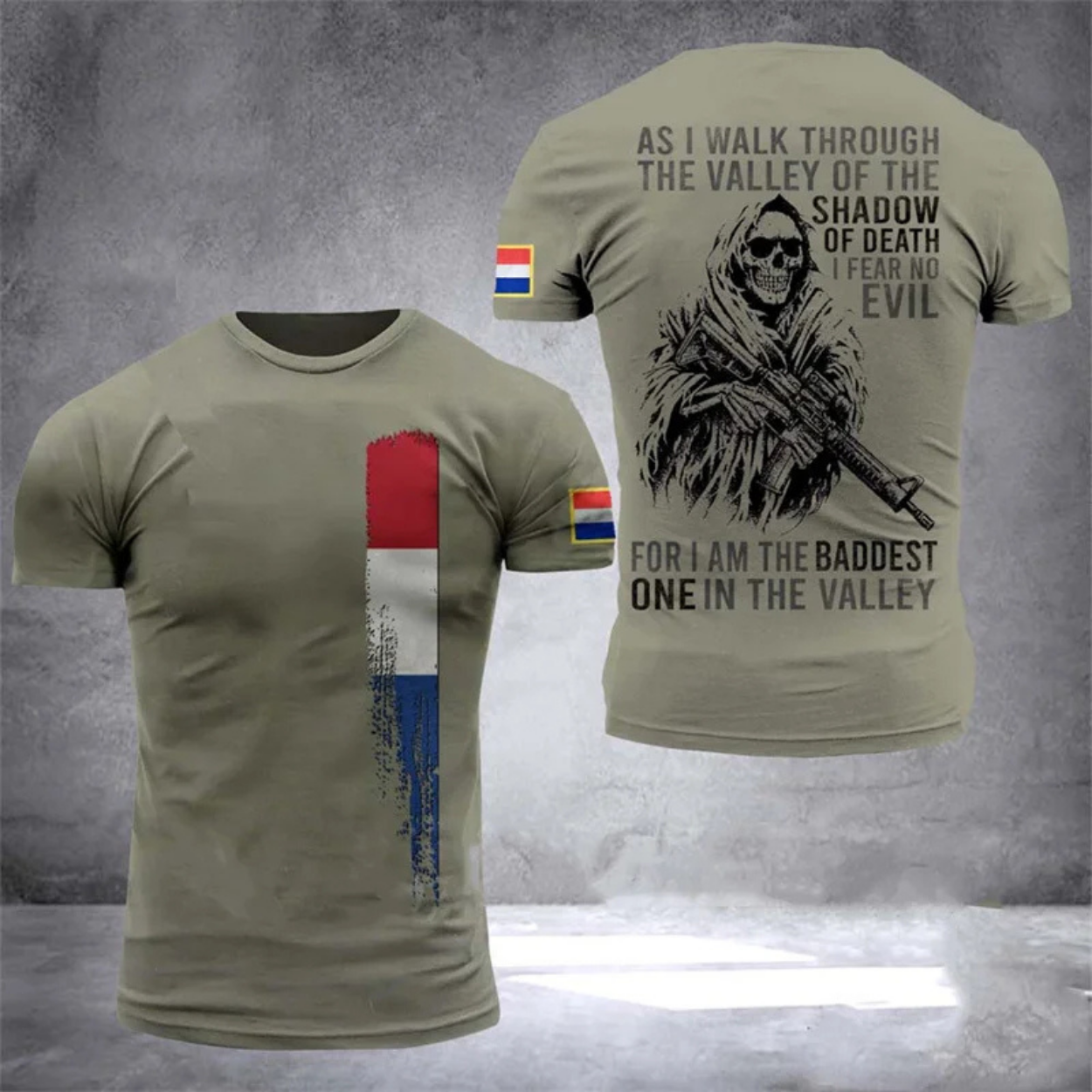 T-shirt Leger Stijl Camouflage voor Heren
