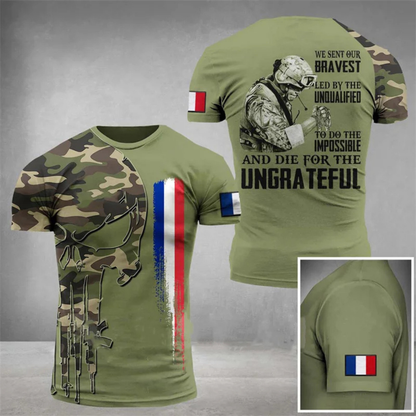 T-shirt Leger Stijl Camouflage voor Heren