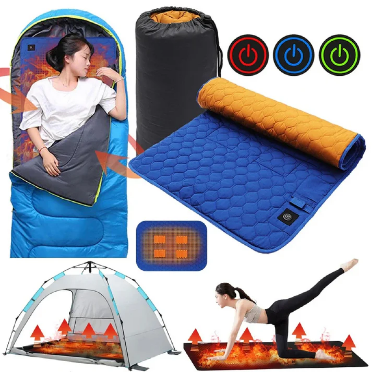 Tapis de Camping Électrique Chauffant et Imperméable
