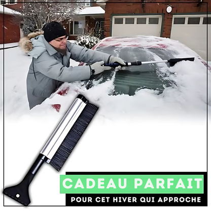 Brosse à Neige Télescopique avec Grattoir de Glace
