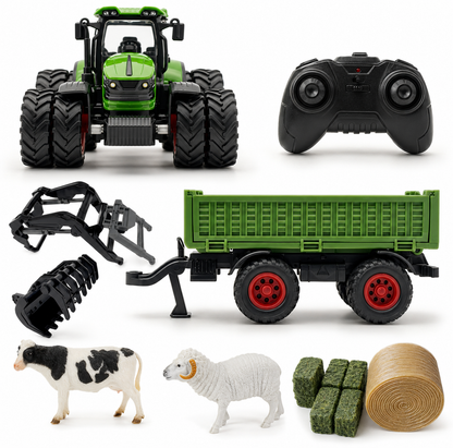 RC tractor kinderspeelgoed met metalen aanhanger