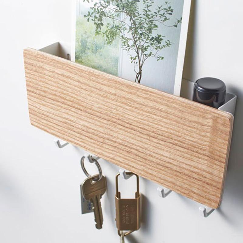 Porte-Clés Bois Charmant avec Crochets Colorés - Foivo