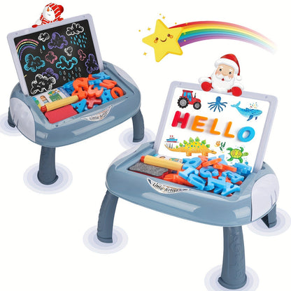 Keerbaar Schoolbord Zwart en Wit met Toebehoren