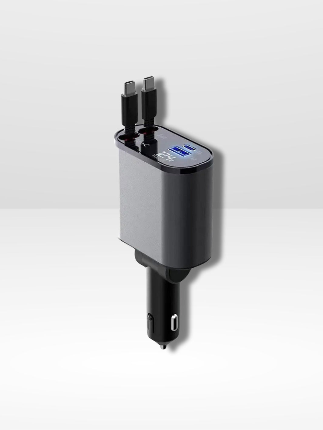 Chargeur Voiture 4 Ports Rapide et Rétractable