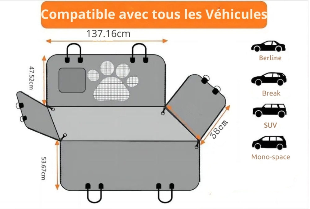 Beschermende en Waterdichte Achterbankhoes voor Honden