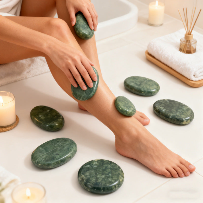 Pierres de Massage Chaudes en Pierre de Jade Naturelle