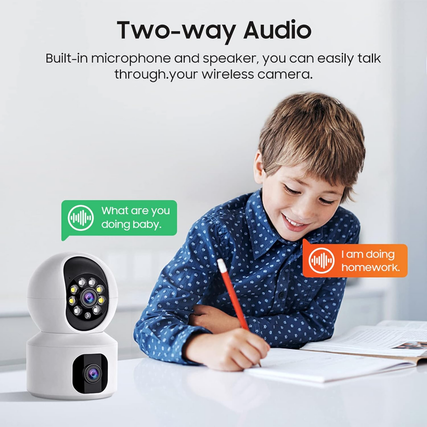 Marcherelle™ – Caméra de Sécurité WiFi Double Objectif Vision HD