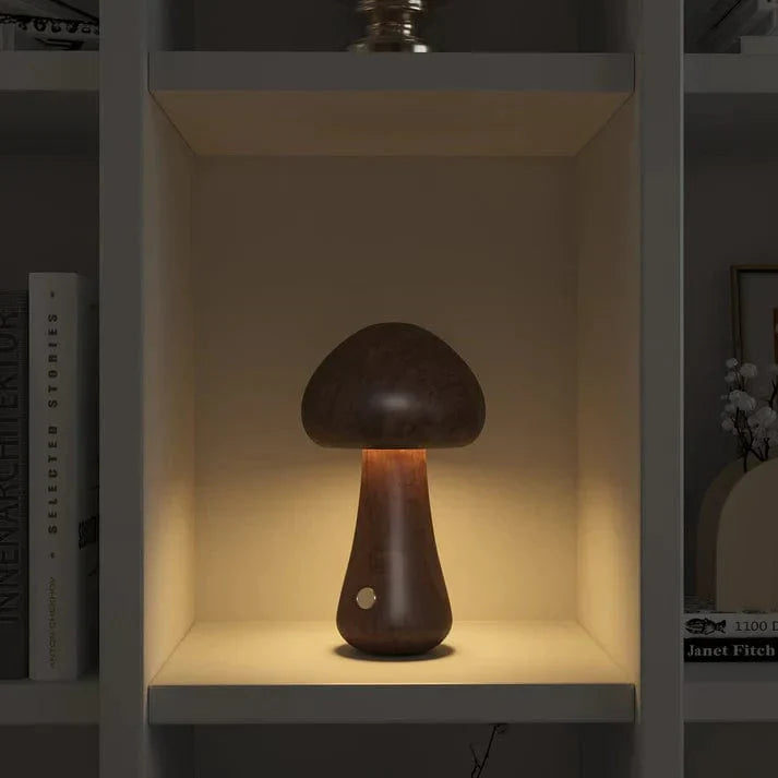 Lampe Fungus en Bois Naturel
